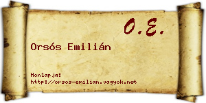 Orsós Emilián névjegykártya
